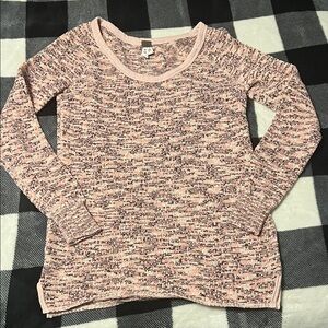 We The Free Boston Melange Marled Knit Top in Pinks, Tans and Brown size Medium